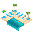 isometric people 3d girl in bathing suits beach vector image