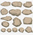 rock stone cartoon in flat style set of different vector image vector image