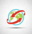 arrows around planet earth vector image vector image
