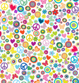 flower power background seamless pattern vector image