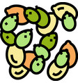 peeled pumpkin seeds color icon vector image vector image