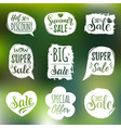 set of sale lettering in comic speech vector image