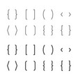 brackets flat line icons brace vector image vector image