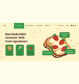 buy handcrafted sandwich with fresh ingredients vector image
