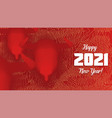 chinese new year 2021 year ox 3d red bull vector image