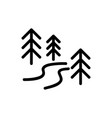 forest road icon isolated contour symbol vector image vector image