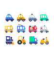 vehicle types - set of flat design style icons vector image