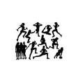 fitness and gym silhouettes vector image vector image