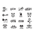 keys logotype real estate badges door and gate vector image vector image