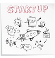 start up concept seamless hand drawn pattern vector image
