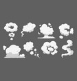 cartoon smoke cloud comic stem effect fog vector image