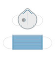 medical face mask protection set vector image vector image