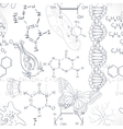 seamless pattern of the formulas on biology vector image