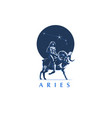 sign of the zodiac aries the girl rides on ram vector image vector image