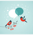two robins with speech bubbles - merry christmas vector image