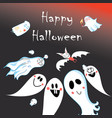 greeting card for halloween with ghosts vector image vector image