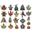 halloween stickers colorful vector image vector image
