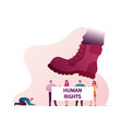 human right concept male and female characters vector image vector image