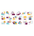 people and their business activities data work vector image