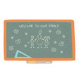 welcome to our class blackboard with drawing vector image