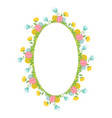 beautiful easter wreath elegant floral frame hand vector image vector image