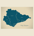 Modern map - east sussex county with districts Vector Image