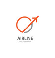 plane travel logo vector image