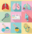 pneumonia icon set flat style vector image