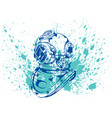 underwater diving helmet with background texture vector image vector image
