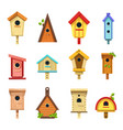 Birdhouses in spring Royalty Free Vector Image