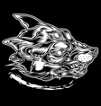 drawing head fox alone tattoo cigar vector image vector image