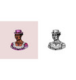 elegant woman in hat afro american lady vector image