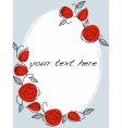 hand drawn frame with roses vector image vector image