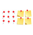 realistic blank sticky notes isolated on white vector image