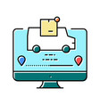in transit parcel status color icon vector image