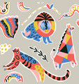 seamless pattern with abstract african animals vector image vector image