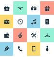 set of simple accessories vector image vector image