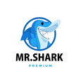 shark thumb up mascot character logo icon vector image vector image
