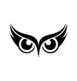 an owl design on white background bird logo vector image