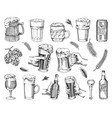 beer glass mug or bottle of oktoberfest engraved vector image