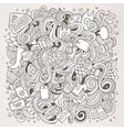 cartoon cute doodles hand drawn shopping vector image