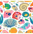 seamless pattern with underwater sea life vector image vector image