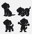 set of dog silhouettes cartoon with different pose vector image vector image
