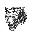 ferocious wolf head monochrome concept vector image