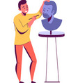 sculptor at work composition vector image