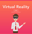 businessman use virtual reality web page concept vector image