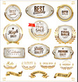 golden sale labels retro vintage design vector image