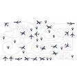route path airplane traffic dotted line track vector image