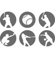simple baseball icons set vector image vector image