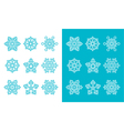 snowflakes winter blue decoration icons set vector image